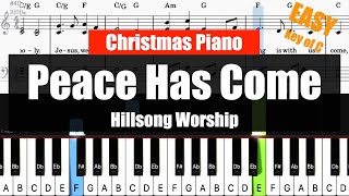 🎹Hillsong Worship - Peace Has Come (Key of C)Sheet + Lyrics + Chords Piano Easy Tutorial🎹