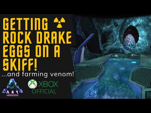 Aberration Episode 3, Getting Rock Drake eggs on a skiff! ARK Survival Evolved.