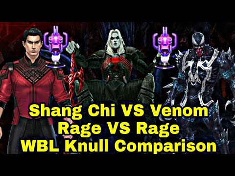 Shang Chi VS Venom WBL Knull Comparison | Who is Better Combat Super Hero? - Marvel Future Fight
