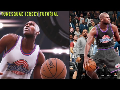 NBA 2K16 Tutorial - How To Create "Space Jam" Tune Squad Court & Jerseys | MyGm, MyLeague, Pro-AM