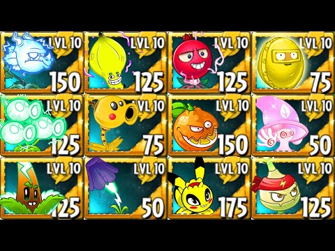 All ELECTRIC Plants Max Level Power-Up! vs Knight Zombie in Plants vs. Zombies 2
