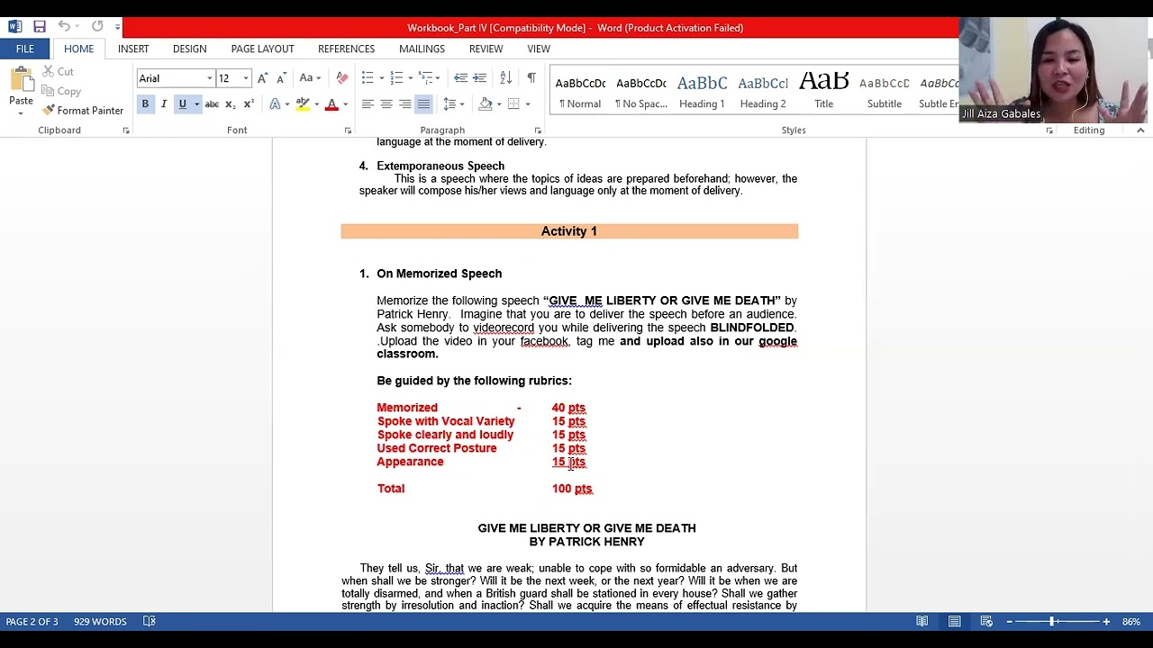 Workbook 4 -Communication for Various Purposes