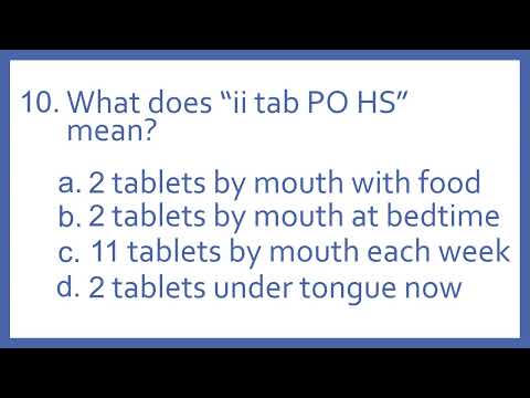 Pharmacy Abbreviations and Sig Codes PTCB Test Prep Question - What does "ii tab PO HS" mean?
