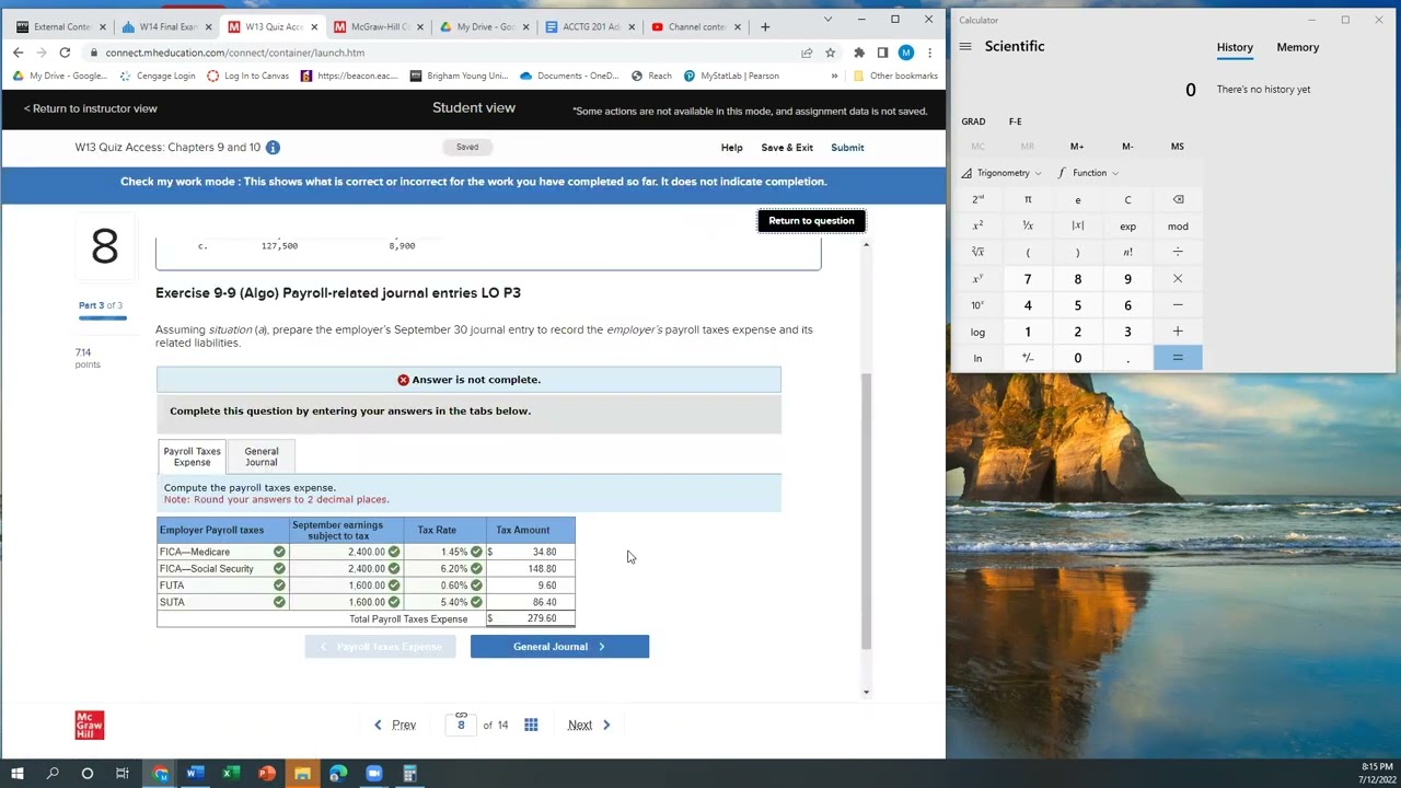 ACCTG 201 Quiz Access Chapters 9 & 10 Problem #8 (Exercise 9-9 (Algo) Financial Accounting Wild 10E)