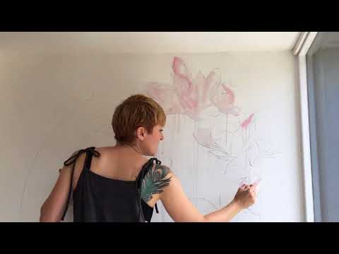Painting magnolia - Timelapse Mural Painting  Miss Led