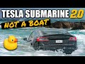 2nd attempt! Driving the Tesla Plaid UNDERWATER! We did it!! Tesla Submarine 2.0