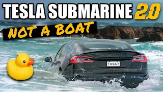 2nd attempt! Driving the Tesla Plaid UNDERWATER! We did it!! Tesla Submarine 2.0
