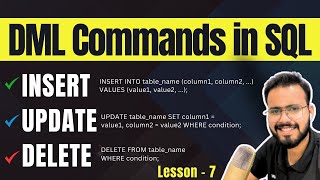 INSERT UPDATE, DELETE & ALTER Table in SQL With Example | DML Operations SQL Complete Course 2025