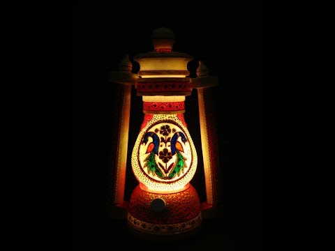 Marble lantern lights lamp stone handicraft art gallery raja...