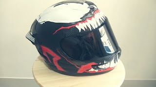 DIY venom helmet | Venom II helmet decal on indonesian helmet MDS SPARTA LX SERIES HELM VENOM