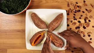 Cranberry and Spinach Sweet Potatoes