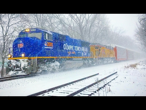 Union Pacific Olympic Torch Relay on Q254, and UP Powered K683!