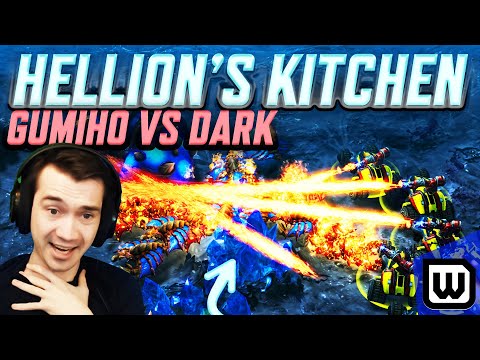 StarCraft 2: GuMiho's FLAMING HOT Hellion Rush vs Dark! (Best-of-3)