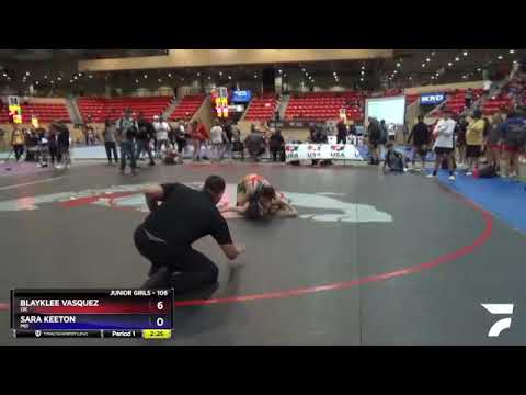 106 Lbs Cons. Round 3 - Blayklee Vasquez, OK Vs Sara Keeton, MO 604d