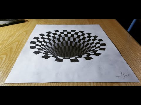 Drawing A Round Hole - Anamorphic 3D Illusion