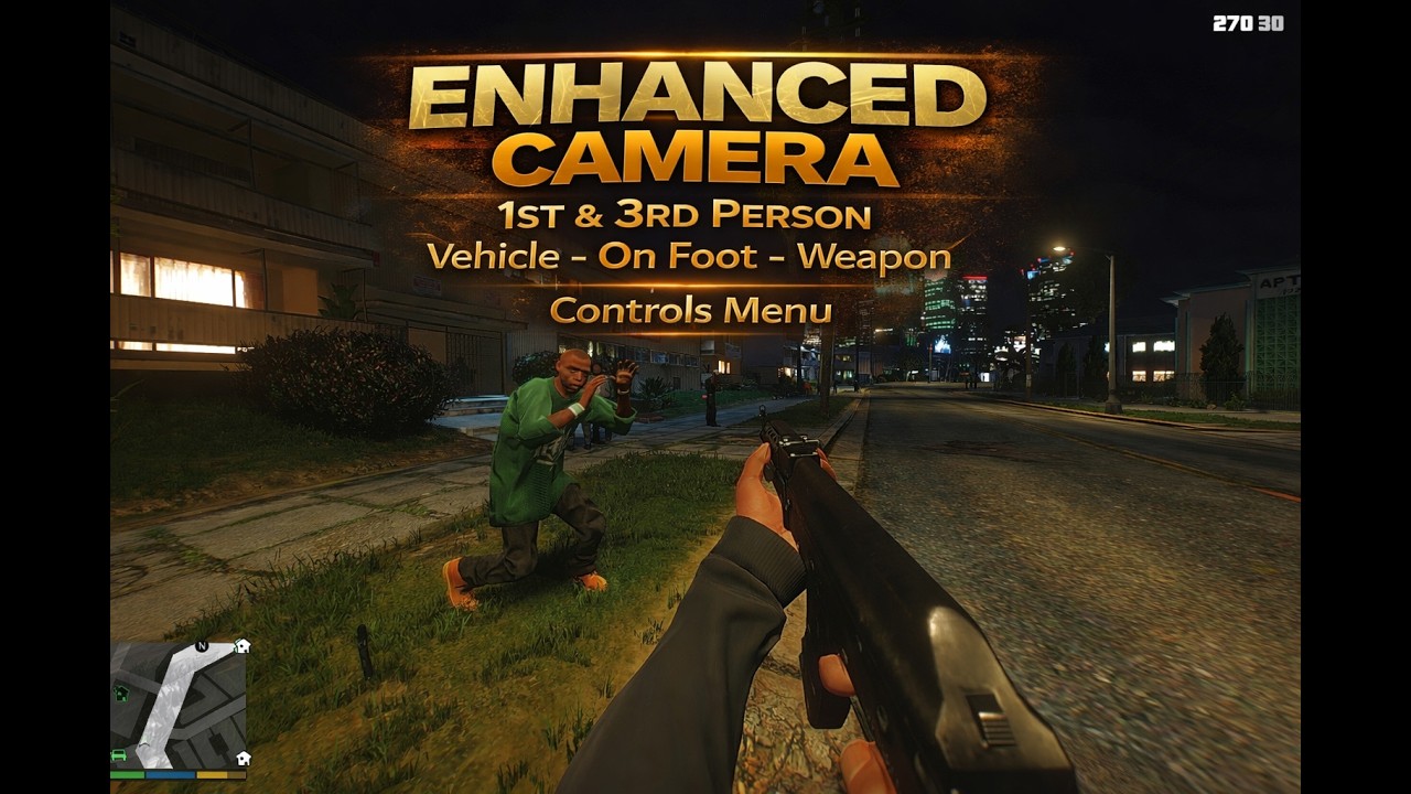 GTA5 MOD - ENHANCED CAMERA (1ST/3RD PERSON ON FOOT-WEAPON-VEHICLE CAMERA CONTROL MENU)