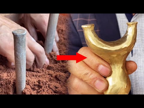 💡More than 1300 degrees copper water casting slingshot frame | Metal casting