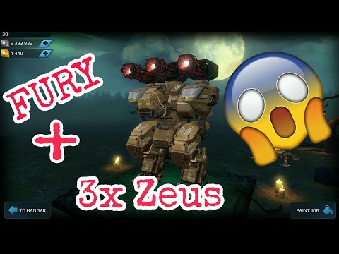 War Robots : Fury + 3x Zeus Gameplay - No Music