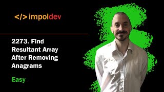 YouTube video 'Find Resultant Array After Removing Anagrams | LeetCode 2273 - Python'