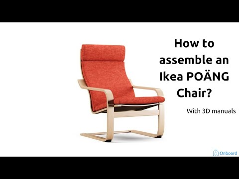 Part of a video titled How to assemble an Ikea POÄNG Chair? - YouTube
