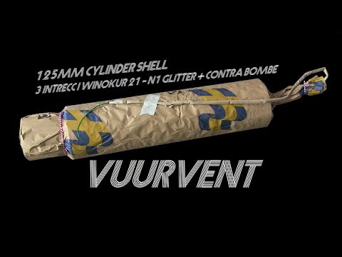 125mm Cylinder Shell - 3 Intrecci Winokur 21 - N1 Glitter + Contra Bombe