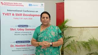 Ms. Neelam Gorhe Tai at the recent International Conference on Skill Development and TVET | SSPU