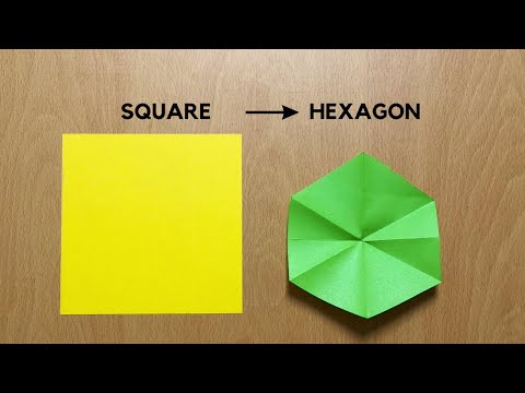 How to transform square paper into hexagon | easy
