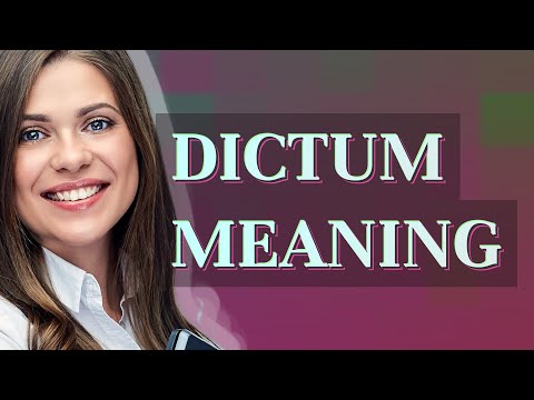 Dictum | meaning of Dictum