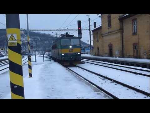 ČD 163.091 - Příjezd vlaku Os 6807 - Ústí nad Labem hl.n., 23.2.2013