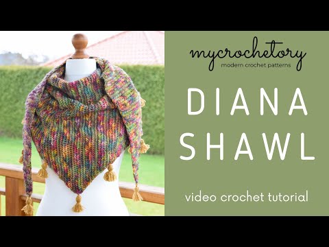 Diana Herringbone Crochet Shawl by MyCrochetory video tutorial