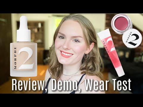 MORPHE 2 skin tint review and demo | hint of ivory | morphe 2 cheek tint | morphe 2 lip oil review