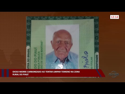 Idoso morre carbonizado ao tentar limpar terreno na zona rural do Piauí 28 11 2022