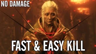 sekiro how to destroy lady butterfly fast kill no damage no prosthetic no snap seeds
