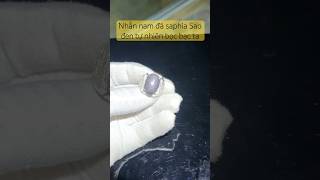 Nhẫn Nam Đá Sapphire Sao Đen Tự Nhiên Bọc Bạc Cao Cấp – Sang Trọng, Độc Đáo