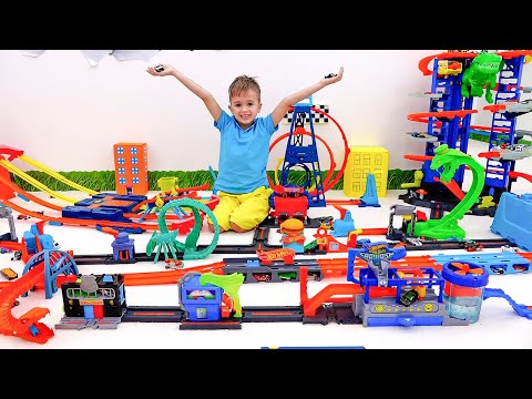 Vlad and Niki fun with toy cars | Hot Wheels City Slime Challenge