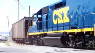 preview picture of video 'CSX Coal Train on Transfer Track 091809'