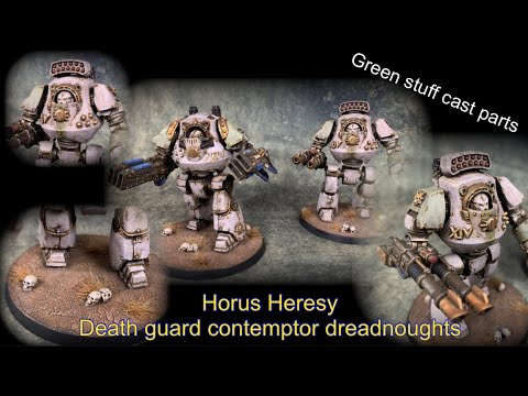 Horus Heresy Death Guard | converting and painting contemptor dreadnought for 30k inc casting parts