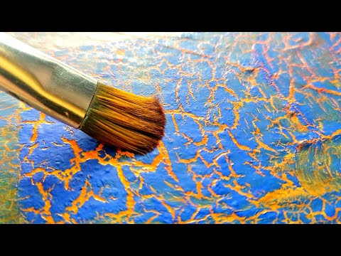 Сraquelure Effect | Cracking Abstract Painting | Acrylic on Canvas | Work #102