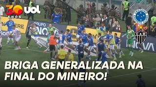 CRUZEIRO X ATLÉTICO-MG: FINAL É MARCADA POR BRIGA GENERALIZADA ENTRE JOGADORES