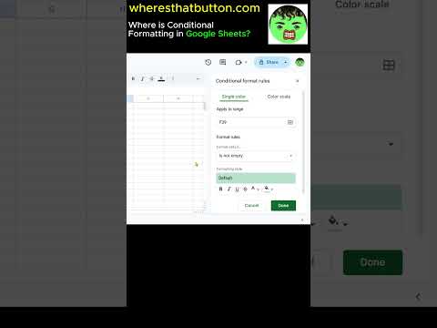 Open Conditional Formatting in Google Sheets