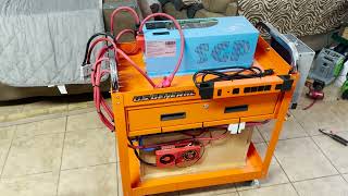 DIY 12 volt Solar power roll cart Lifepo4 battery, 3kw inverter