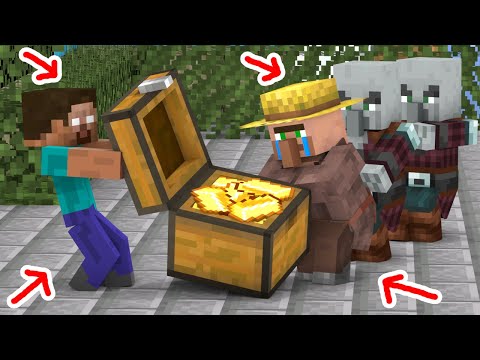 The Fight Between Herobrine and Villager - Minecraft Animation
