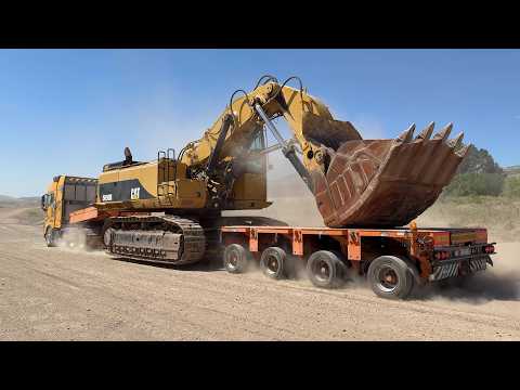 Heavy Haul: Volvo FH16 750 Transports 3 Massive Caterpillar Excavators - Fasoulas Heavy Transports