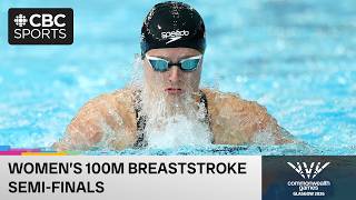 Women's 100m breaststroke semi-finals with Sophie Angus on Day 2 of Glasgow 2026 Commonwealth Games