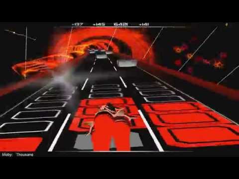 Playing hardest song on Audiosurf. Oh Yeah!
