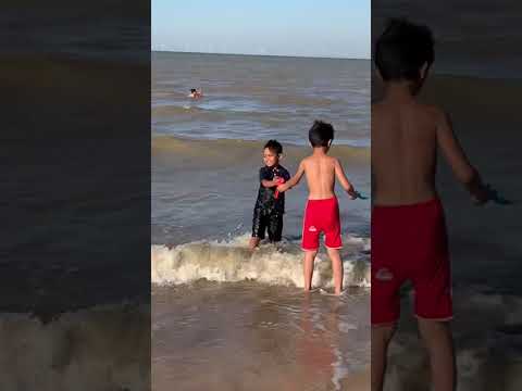 Raiyan is in Conwy beach