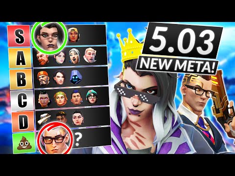 NEW AGENTS TIER LIST for Patch 5.03 - NEW INITIATOR META is Unforgiving - Valorant Guide