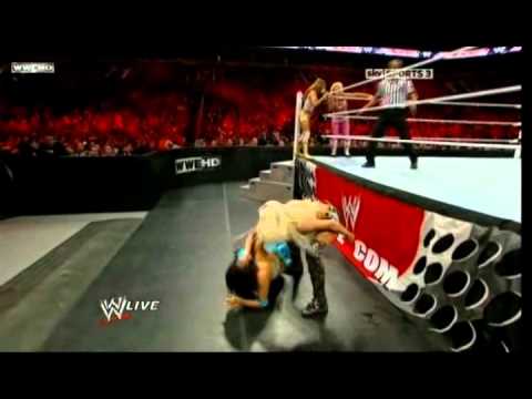 WWE RAW 01/03/11 - Melina, Maryse & Alicia Fox vs. Natalya, Eve & Brie Bella