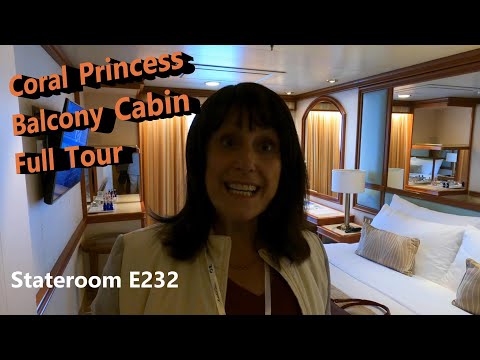 Thumbnail for Coral Princess E232 Balcony Cabin Full Tour - Princess Cruises, Brisbane June 2022
