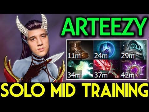 Arteezy Dota 2 [Queen of Pain] Time to Solo Mid Training